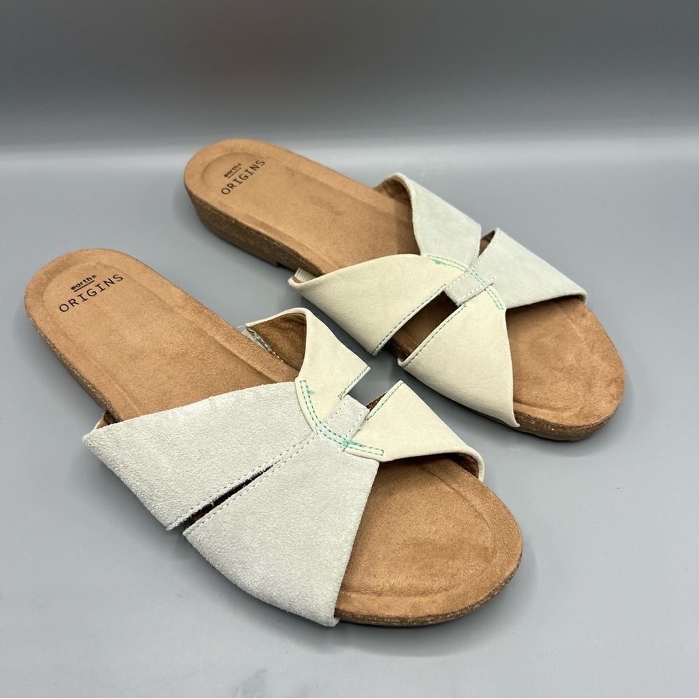 Earth Origins Lexi Seafoam Green Suede Sandals NWT - Picture 3 of 6